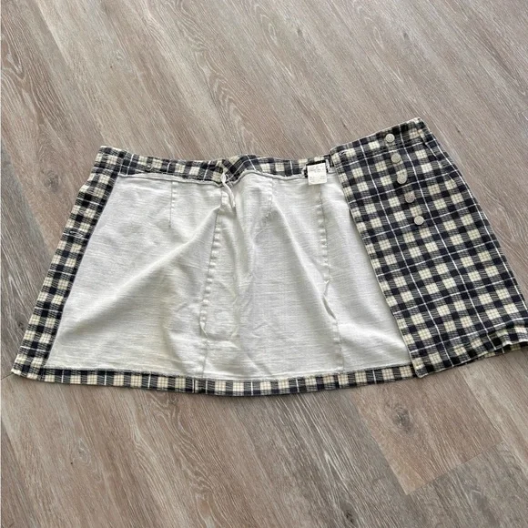 Vintage Niki Lee Gingham Button Wrap Skirt Size 7 Unique Retro